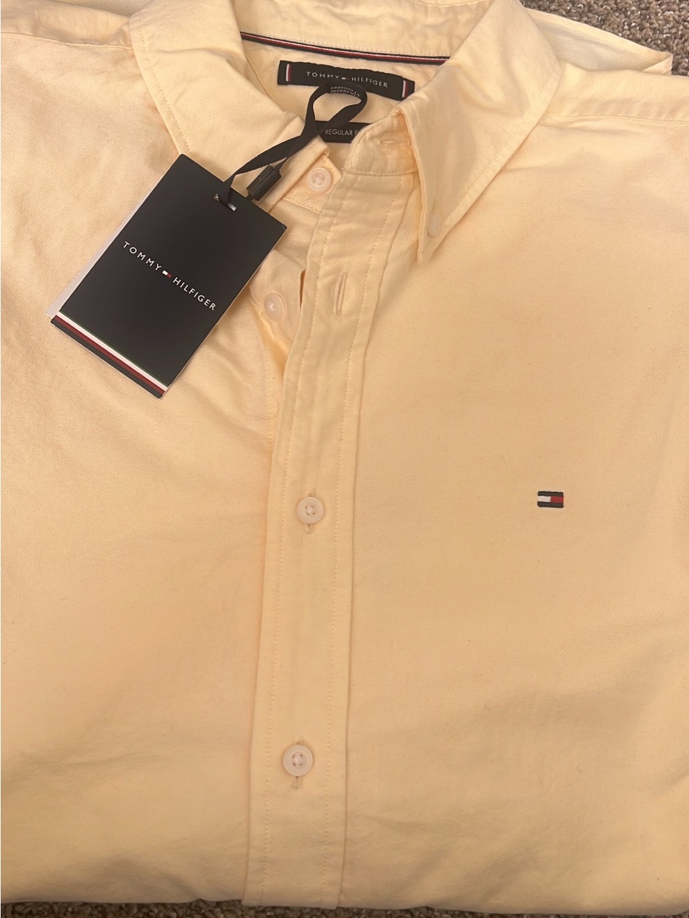Tommy Hilfiger Pale Yellow Button-Down Oxford Shirt